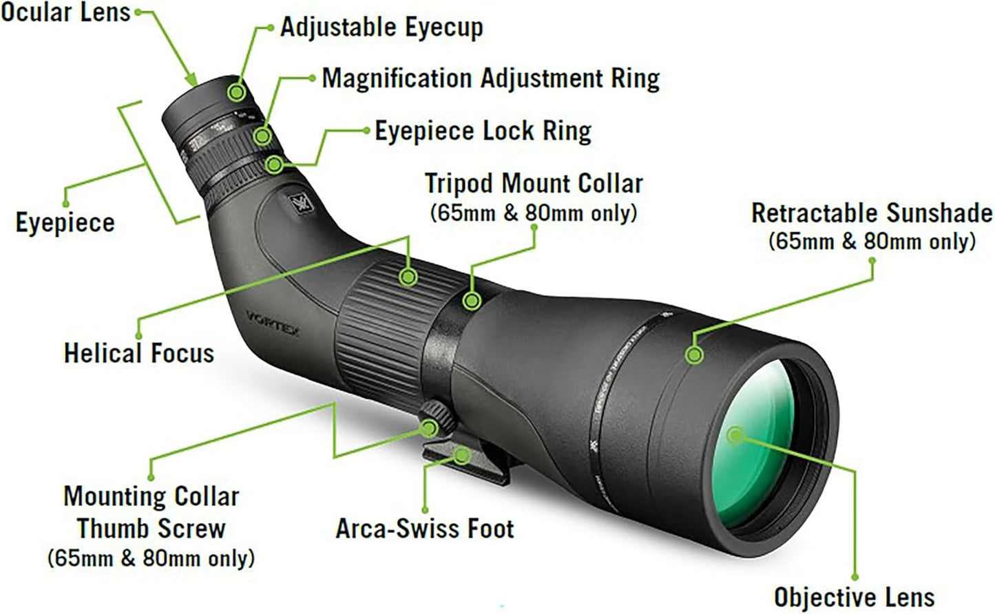 Vortex - Crossfire HD - 16-45x65 Spotting Scope - Angled