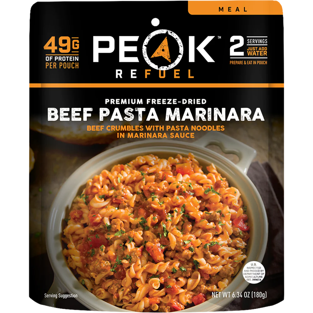 PEAK - Refuel Repas lyophilisés - Pâtes au bœuf marinara