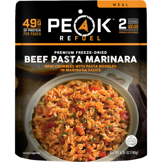 PEAK - Refuel Repas lyophilisés - Pâtes au bœuf marinara