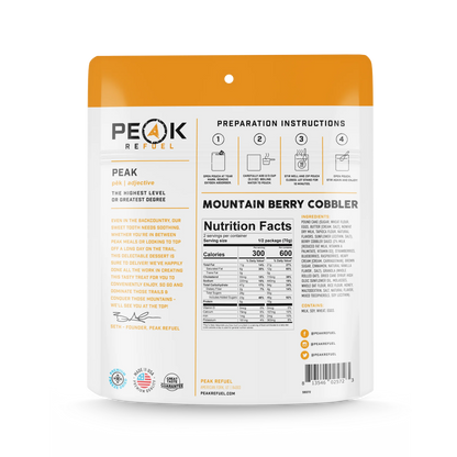 PEAK - Refuel Freeze-Dried Meals - Mountain Berry Cobbler