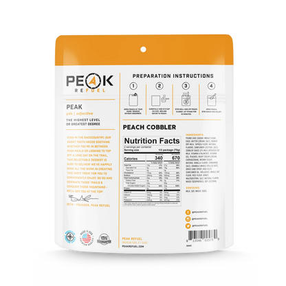 PEAK - Refuel Freeze-Dried Meals - Peach Cobbler