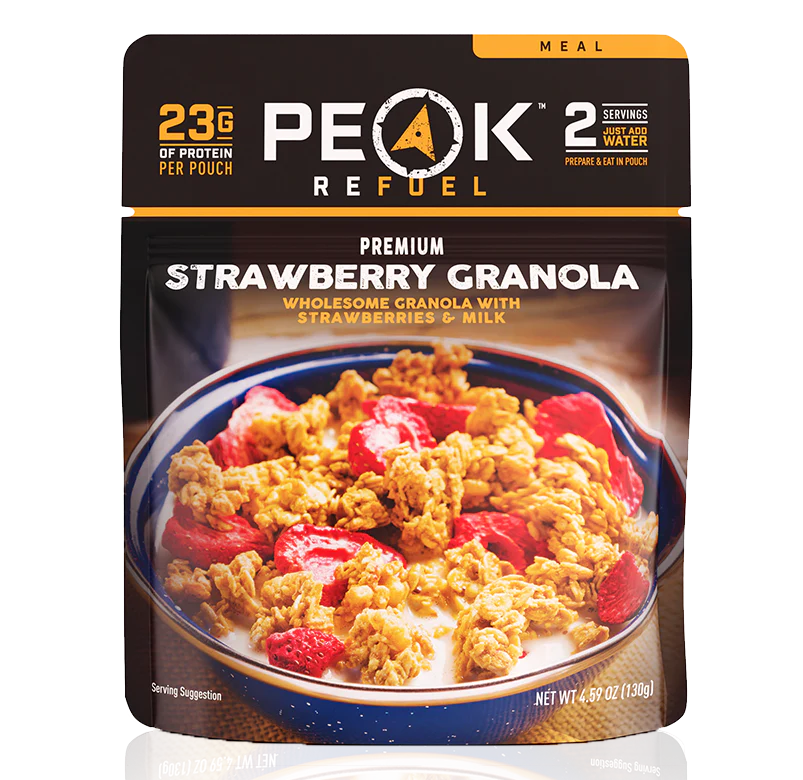 PEAK - Refuel Freeze-Dried Meals - Strawberries & Granola With Milk