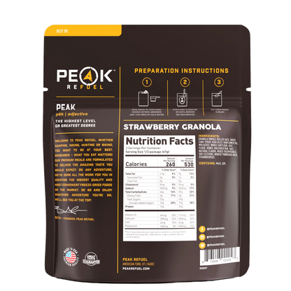 PEAK - Refuel Freeze-Dried Meals - Strawberries & Granola With Milk