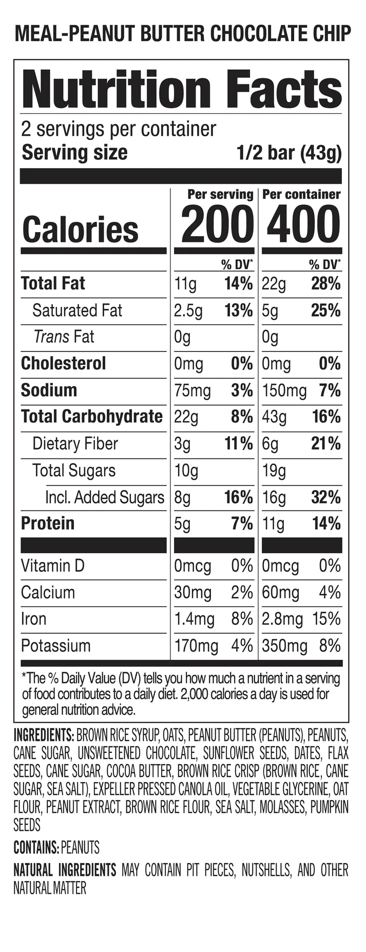 ProBar - Peanut Butter Chocolate Chip Meal Bar